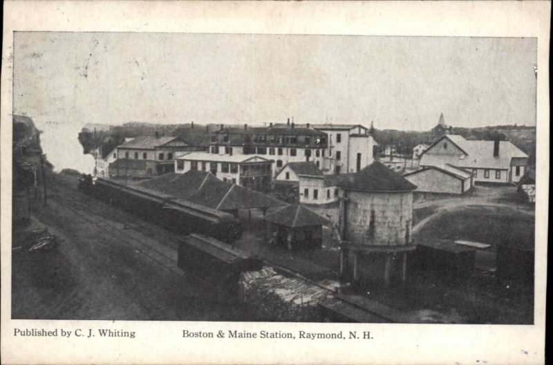 Raymond New Hampshire NH B&M RR Train Station Depot c1910 Postcard