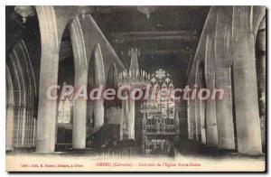 Postcard Old Orbec Calvados inside Notre Dame church