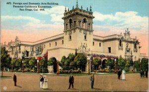 Foreign & Domestic Arts building Panama-California Exposition San Diego postcard