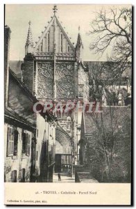 Troyes Old Postcard The Cathedral North Portal