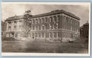 c1910 State University Morrill Hall Construction Brookings SD RPPC Postcard