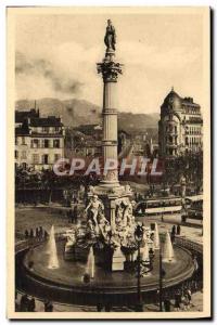 Old Postcard Marseille Place Castellane and La Fontaine Cantini