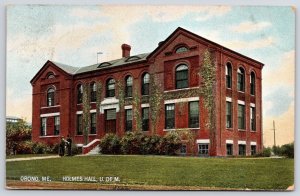 1908 Holmes Hall University Of Maine Orono Maine Campus Building Posted Postcard