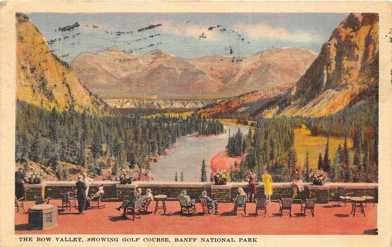 Banff National Park Canada 1938 Postcard Bow Valley Showing Golf Course