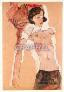 Postcard Modern Vienna Albertina Egon Schiele Female Nude has half Allongee