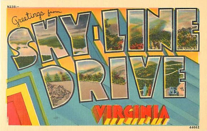 Greetings from Sky-Line Drive Virginia VA Large Letters