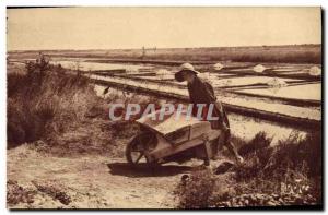 Postcard Old Salt marshes Island Noirnmoutier