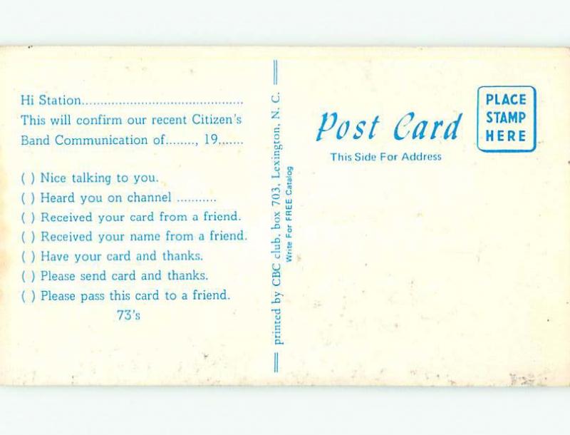 teamsters TRUCK TRUCKING - QSL CB HAM RADIO CARD Fort Fairfield Maine ME s0129