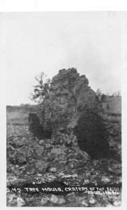 J43/ Craters of the Moon Idaho RPPC Postcard c1920s Tree Mould Lava  246