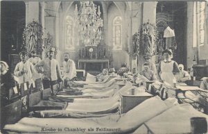 World War 1916 church in Chambley used as a field hospital for wounded soldiers