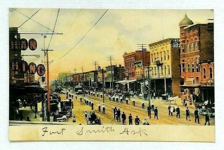 Fort Smith Arkansas Parade Postcard Marching Band Divided Back CE Wheelock Co