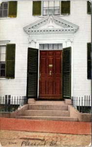 postcard Jacob Wendell Doorway and House, Portsmouth, New Hampshire