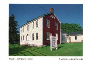 Postcard Jacob Thompson House Adjacent To Hillside Cemetery Monson Massachusetts