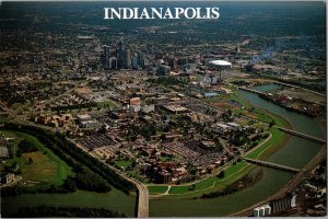 Postcard Indiana University, Purdue University, Indianapolis Aerial View CF4