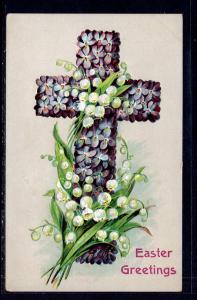 Easter Greetings,Flowers,Cross