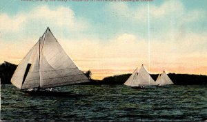 Minnesoya Minneapolis Sailboats On One Of Many Lakes 1912