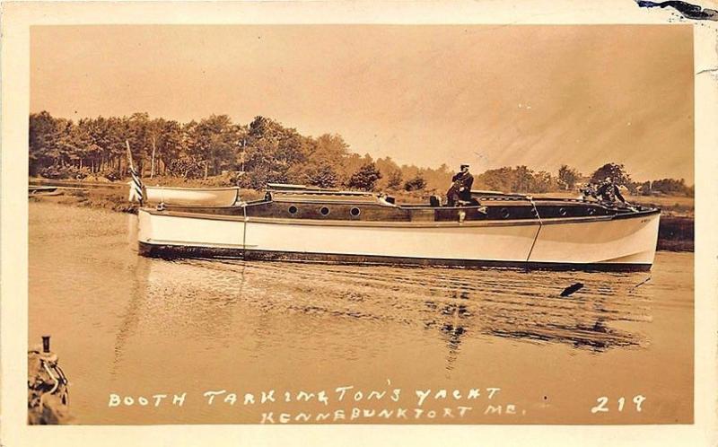 Kennebunkport ME Booth Tarkington's Yacht Boat RPPC Postcard