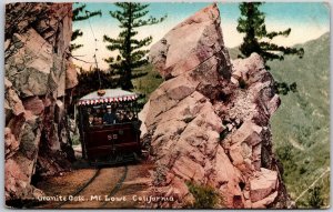 Granite Gate Mount Lowe California CA Rocks Cliff Roadway Bus Postcard