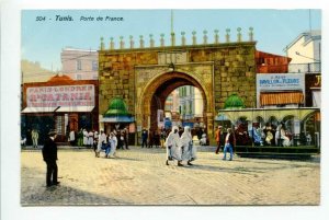 425887 Tunis France Gate street advertising Vintage Lehnert & Landrock postcard
