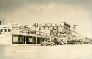 Postcard RPPC 1942 Route 66 Arizona Kingman automobiles AZ24-1768