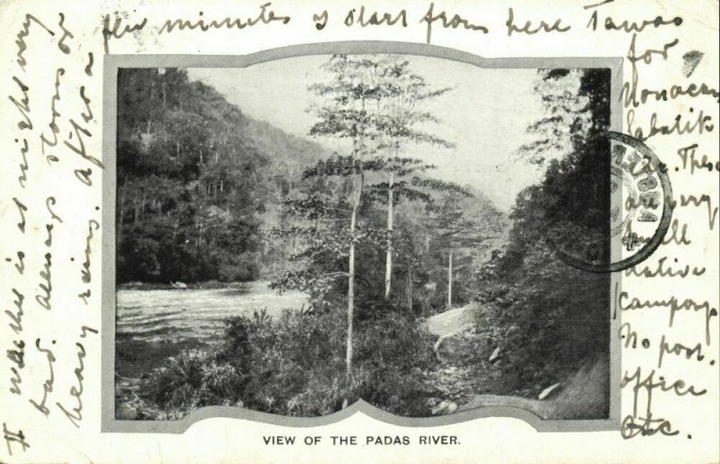 british north borneo, SABAH, View of the Padas River (1904) Postcard