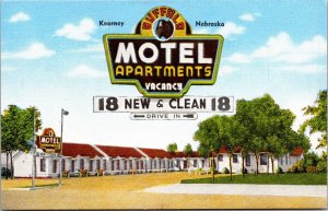 Linen Postcard Buffalo Motel Apartments in Kearney, Nebraska~137043