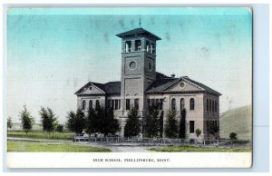 1907 High School Building Phillipsburg Montana MT Posted Antique Postcard