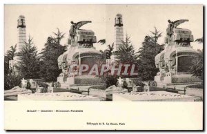 Italy Italia Old Postcard Milan Monument Cemetery funeral