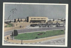 Ca 1956 PPC Haifa Railway Station W/Etiquette