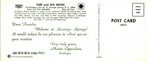 NY - Saratoga Springs. Turf and Spa Motel (3.5 X 8.25). 