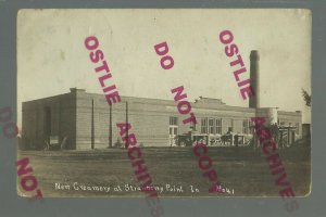 Strawberry Point IOWA RPPC 1909 NEW CREAMERY Dairy nr Oelwein Elkader Manchester