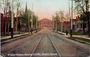 Windsor Avenue Windsor Ontario ON City Hall Unused Pugh Postcard H60