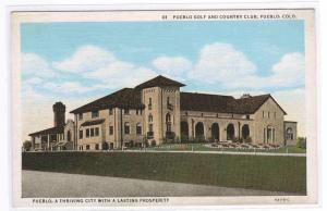 Golf & Country Club Pueblo Colorado postcard