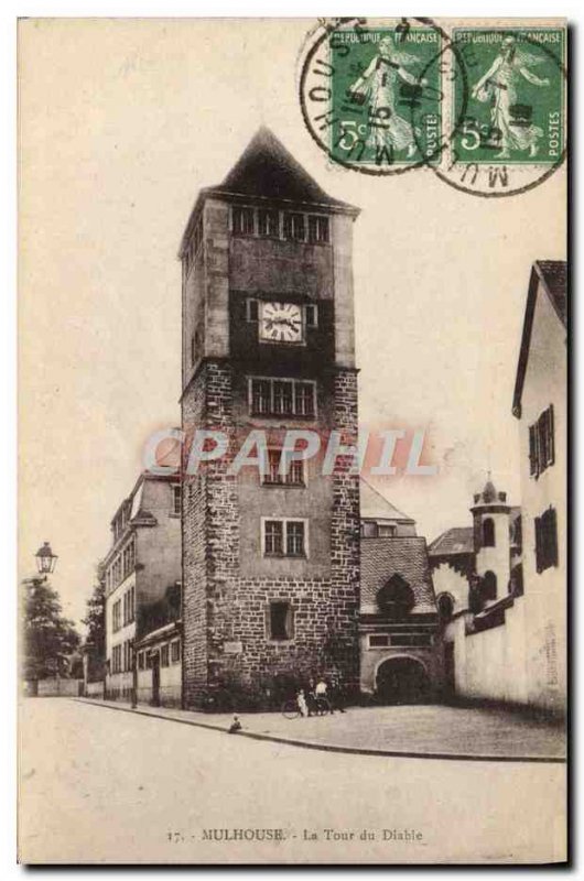 Old Postcard Mulhouse Devil's Tower