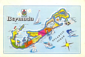 Map of Bermuda Bermuda Postcard