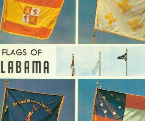 USA Flags Of Alabama Chrome Postcard 07.67