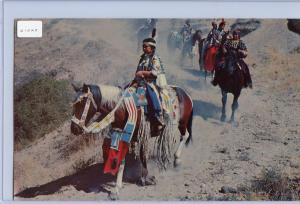 Indians on the Trail (JUMBO Postcard 8.5 X 5.5). Label is attached to sleev...