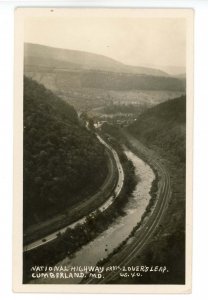 MD - Cumberland, Nat'l Hwy, US Rt 40. View from Lover's Leap      RPPC