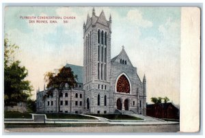 c1950 Plymouth Congregational Church Building View Des Moines Iowa IA Postcard