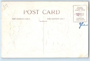 c1910's George Washington Crossing The Delaware Eagle Flag Embossed Postcard