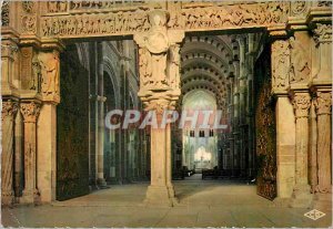 Modern Postcard Vezelay (yvonne) 2 facade and nave of the Basilica of the mad...