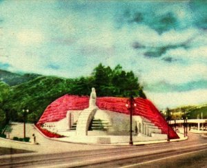 Hoillywood Bowl Entrance and Freeway Hollywood California CA Linen Postcard