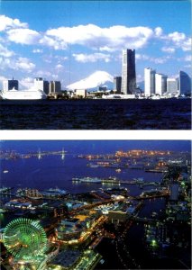 2~4X6 Postcards Japan  PORT OF YOKOHAMA Day/Night COSMO WORLD PARK Ferris Wheel