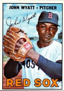 1967 Topps Baseball Card John Wyatt Boston Red Sox sk1808