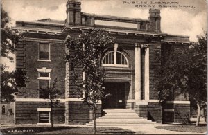 Postcard Public Library in Great Bend, Kansas