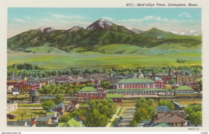 LIVINGSON, Montana, 1910-30s; Bird'd Eye View