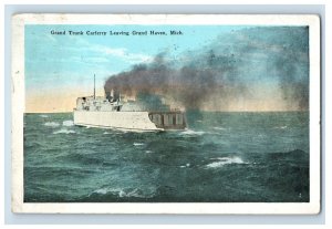 C1910 Grand Truck Carferry Leading Grand haven, Mich. Postcard F113E