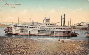 City of Wheeling Steamer Ship Boat Vintage Postcard AA90199