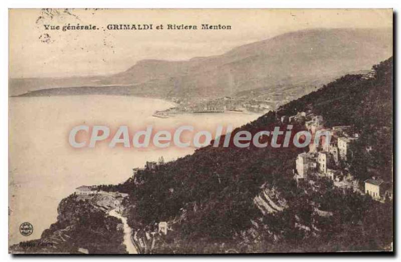 Postcard Old GRIMALDI and Riviera Menton