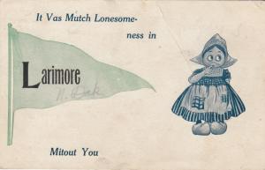 LARIMORE, North Dakota , PU-1912; Pendant, Dutch Girl, It Vas Mutch Lonesomenes
